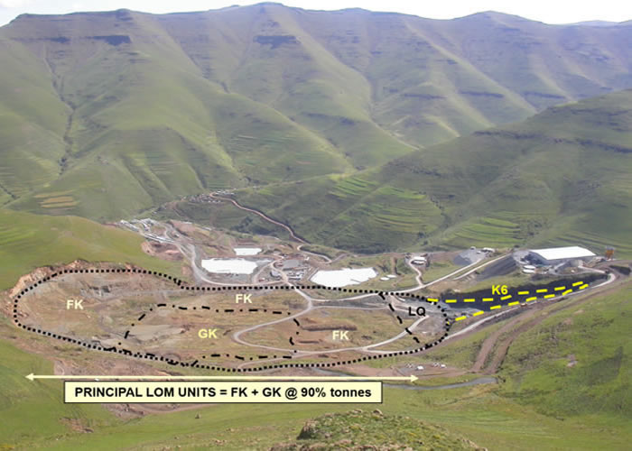 Principal economic units in Kao Main Pipe, viz., K6, LQ, FK, GK, in surface plan ahead of the commencement of SMD test and mining operations in February 2010. 